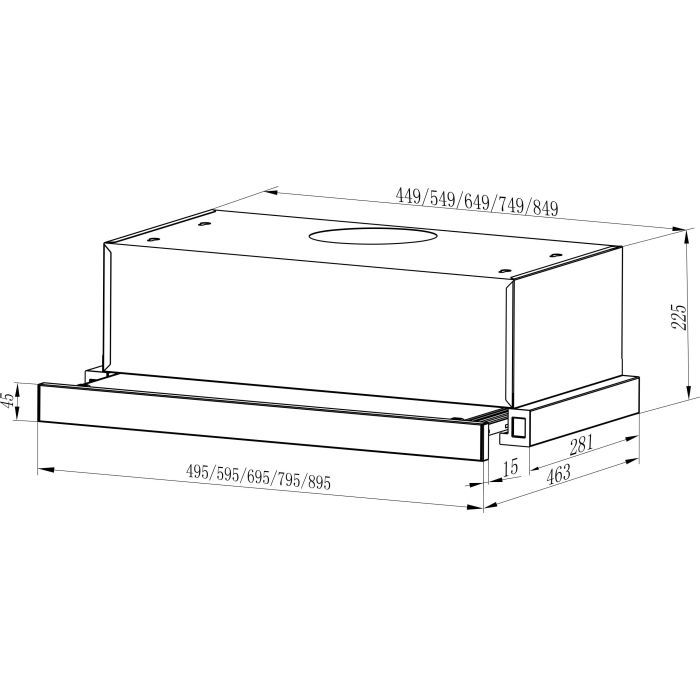 Витяжка кухонна Interline SLIM BL A/60/2/T зображення 2