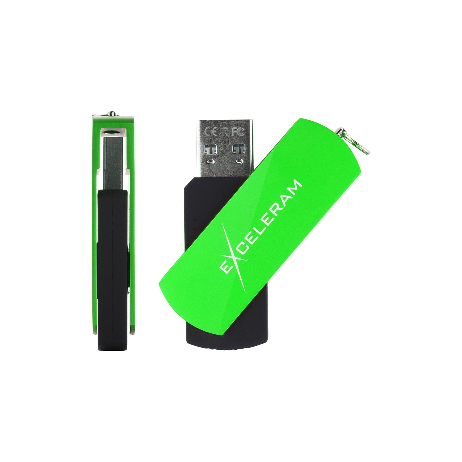 USB флеш накопитель eXceleram 128GB P2 Series Green/Black USB 3.1 Gen 1 (EXP2U3GRB128) изображение 4