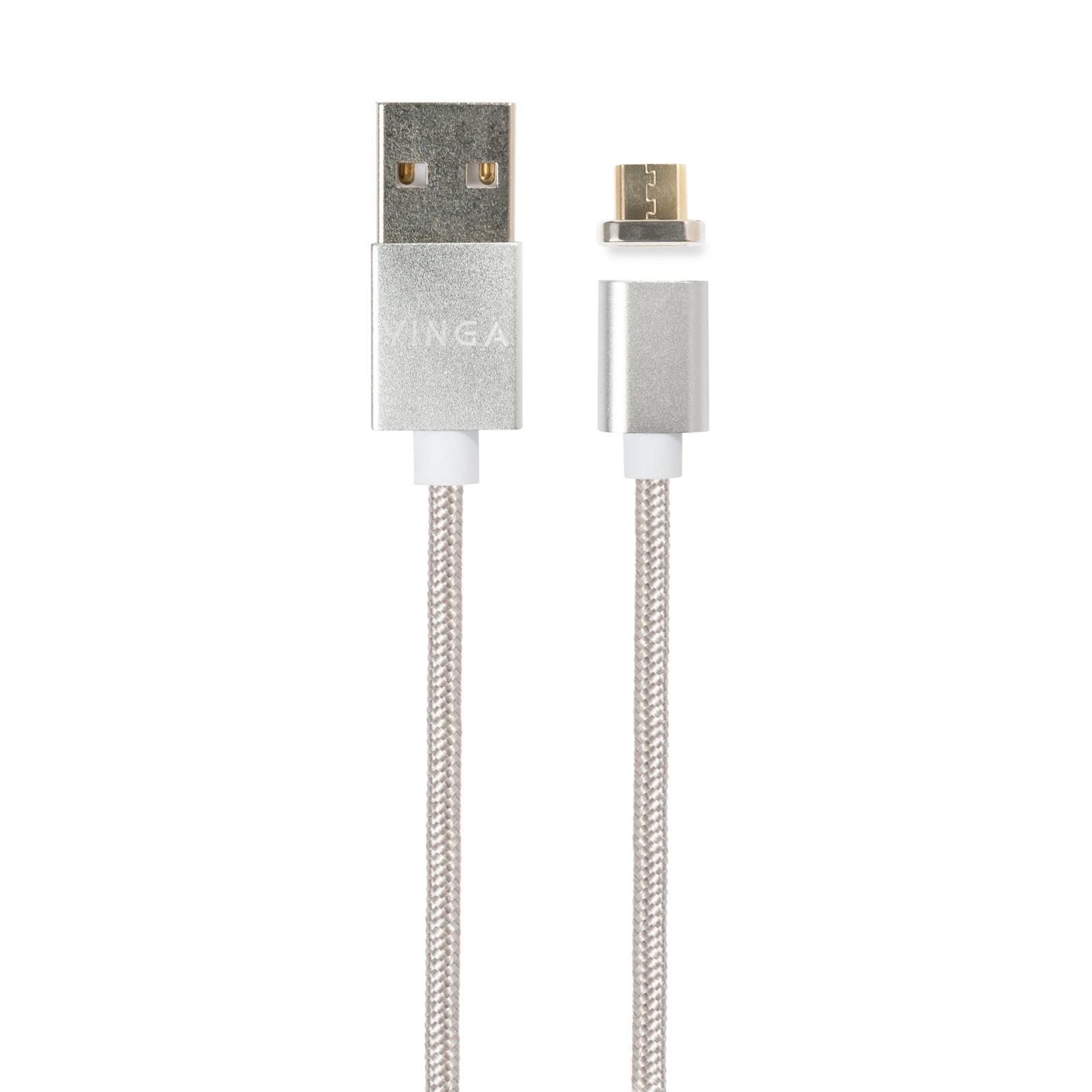 Дата кабель USB 2.0 AM to Micro 5P 1.0m Magnetic Vinga (VCPDCMMAG1S) зображення 2