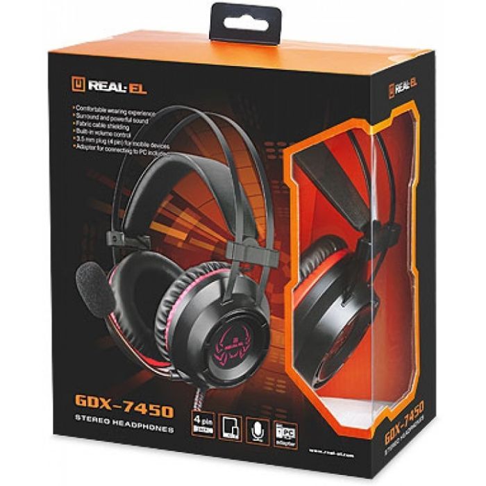 Навушники REAL-EL GDX-7450 Black зображення 12