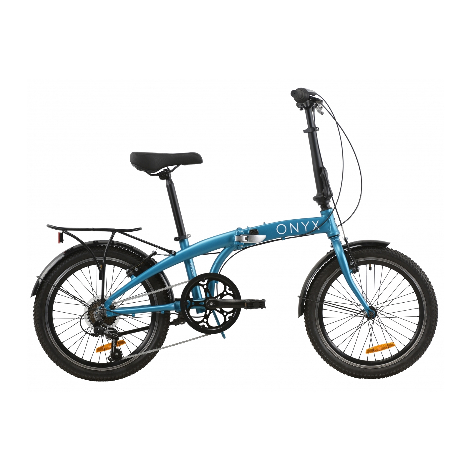 Велосипед Dorozhnik 20" ONYX рама-12,5" Al 2020 складной, синий с багажником (OPS-D-20-030)
