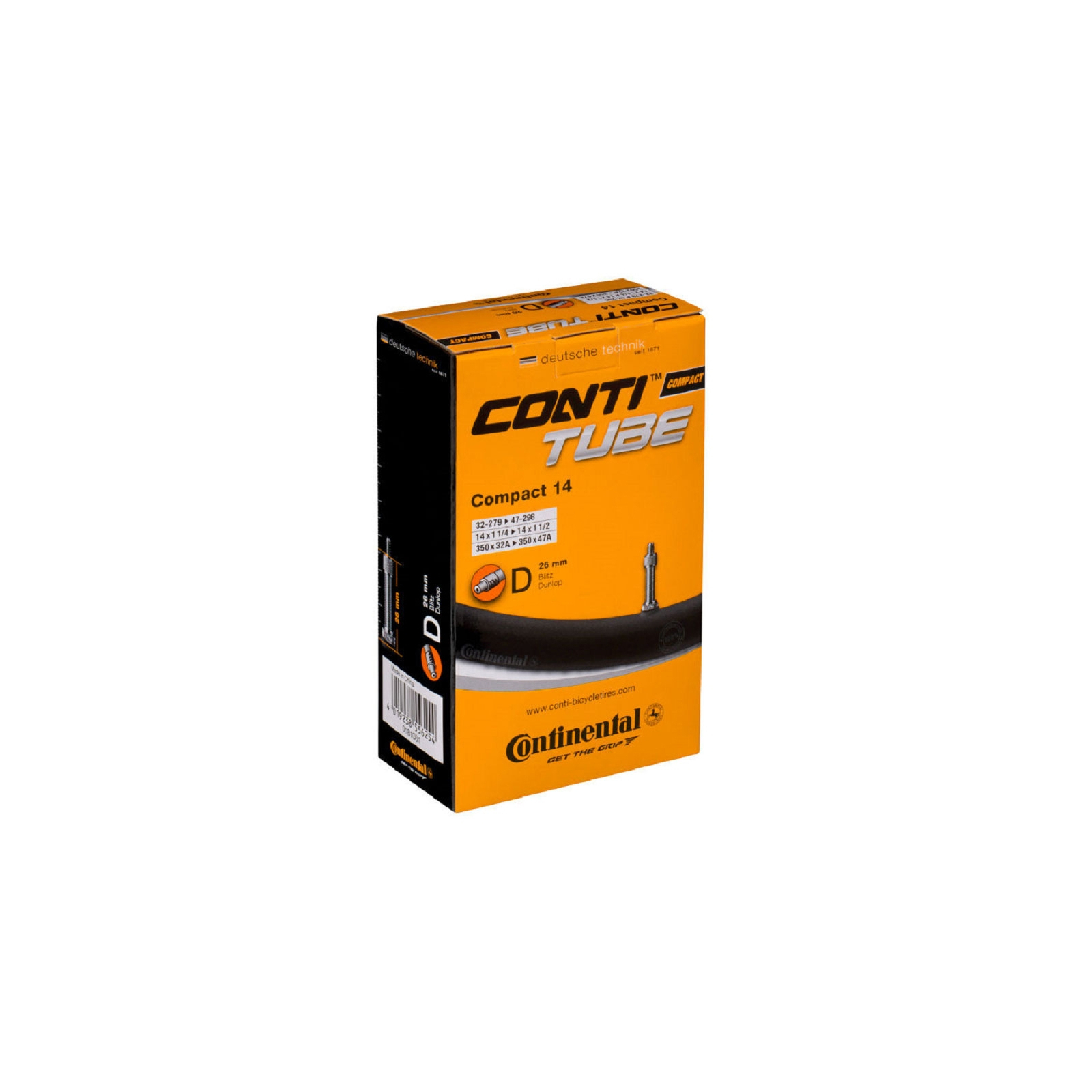 Велосипедная камера Continental Compact 14" 32-279 / 47-298 RE DV26mm (181081)