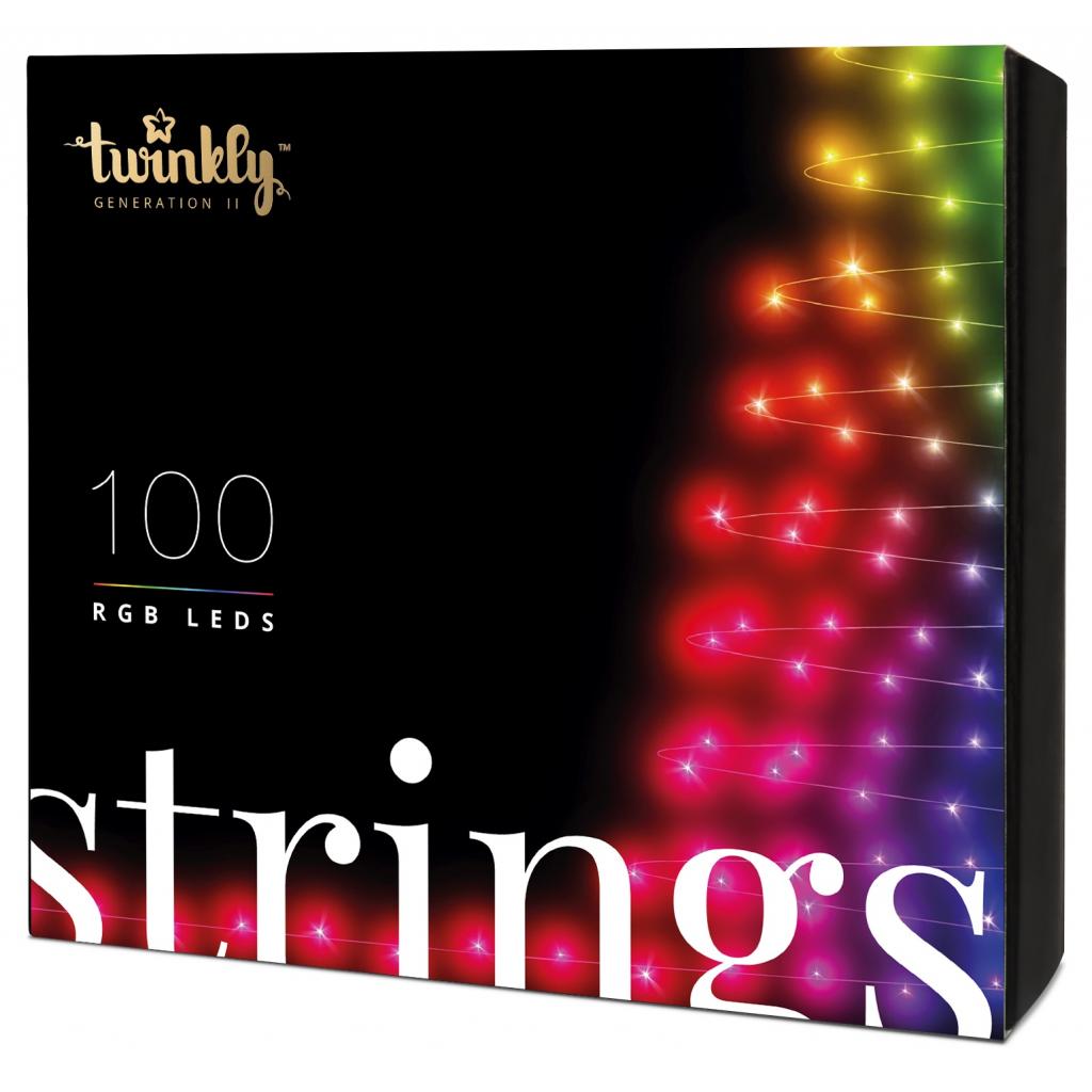 Гирлянда Twinkly Smart LED Strings RGB 100, BT + WiFi, Gen II, IP44 кабель че (TWS100STP-BEU)