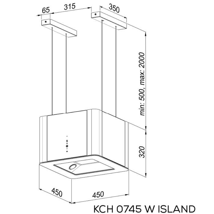 Вытяжка кухонная Kernau KCH 0745 W ISLAND изображение 2