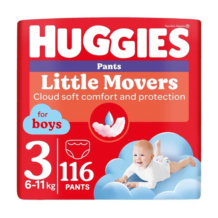 Подгузники Huggies Little Movers/Pants 3 Mega 6-11 кг для мальчиков 58 ш (5029053547473)