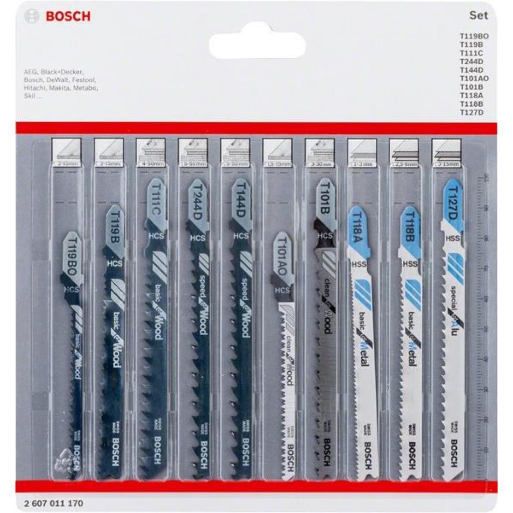 Полотно Bosch набор для элетролобзиков Wood and Metal, 10 шт. (2.607.011.170) изображение 2