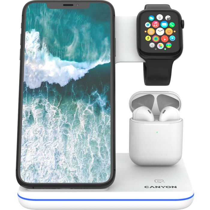Зарядний пристрій Canyon 3in1 Wireless charger (CNS-WCS302W) зображення 2