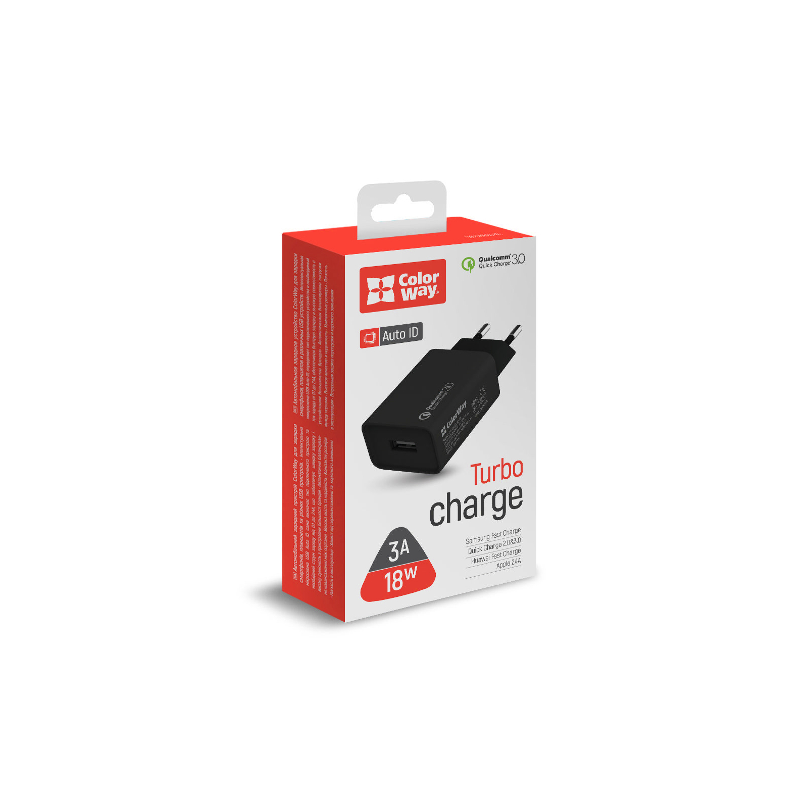 Зарядное устройство ColorWay 1USB Quick Charge 3.0 (18W) black (CW-CHS013Q-BK) изображение 5