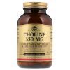 Витамин Solgar Холин 350 мг, Choline 350 mg, 100 растительных капсул (SOL-00830)