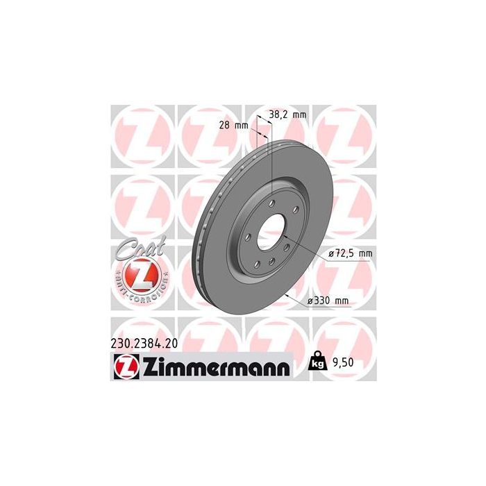 Тормозной диск ZIMMERMANN 230.2384.20