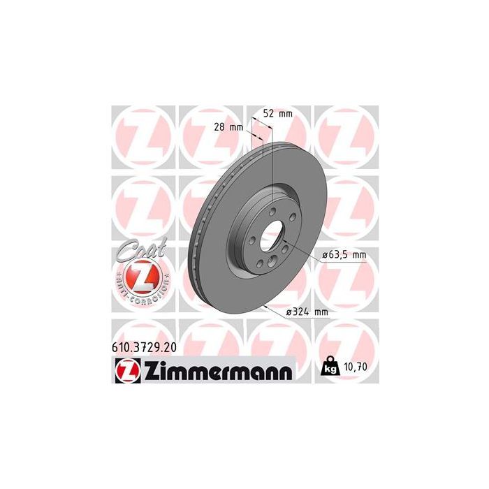 Тормозной диск ZIMMERMANN 610.3729.20