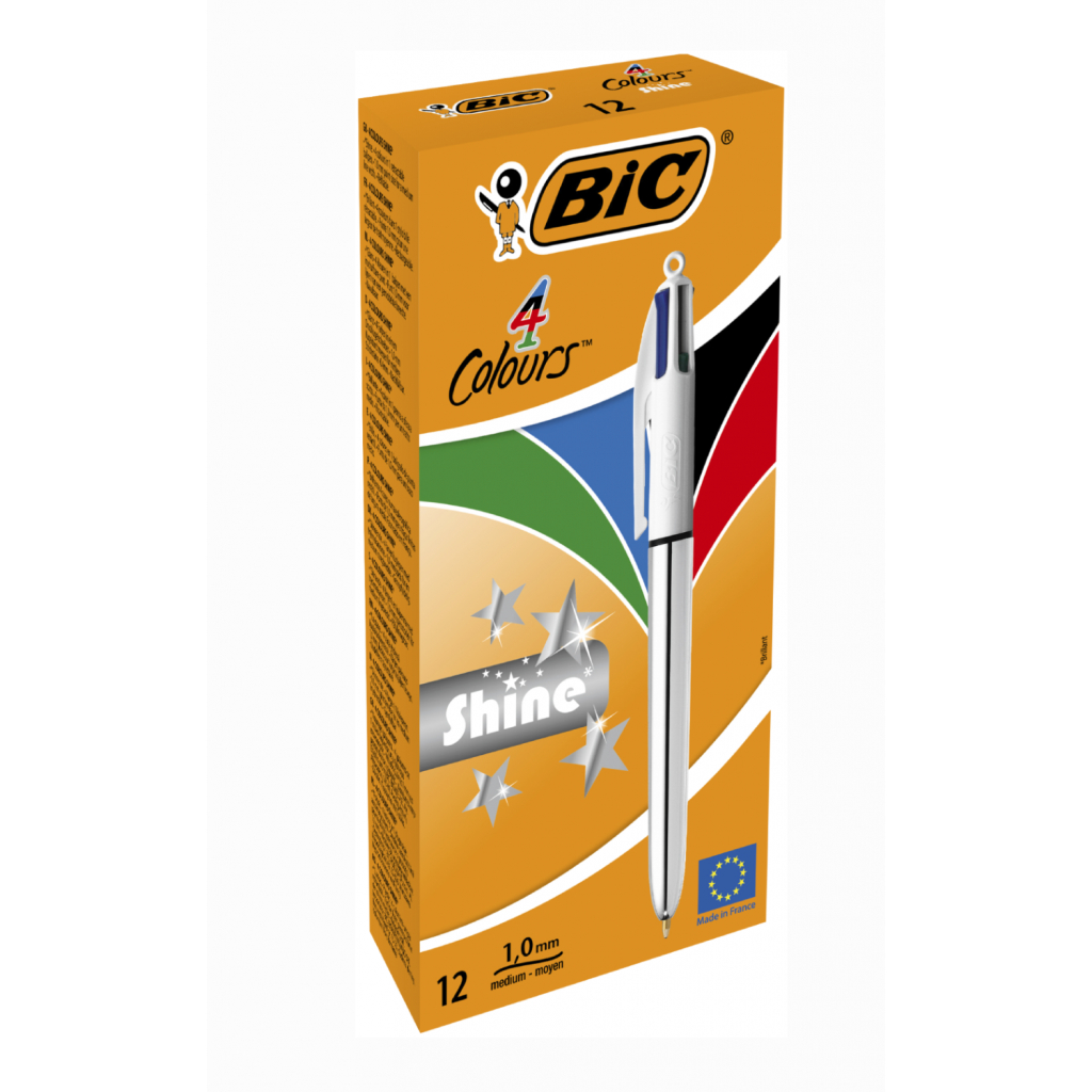 Ручка масляная Bic 4 in 1 Colours Shine Silver, серебряная (bc982873) изображение 2