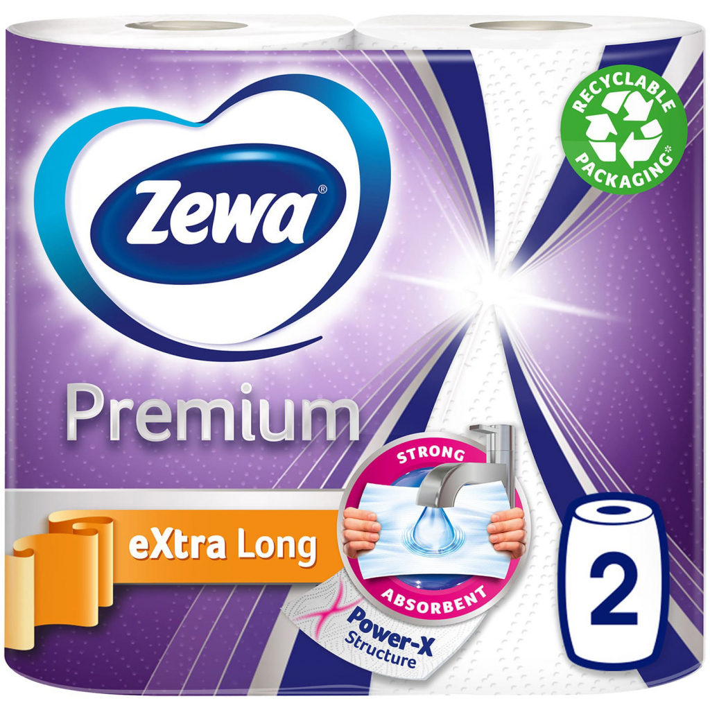 Бумажные полотенца Zewa Extra Long 2 слоя 2 рулона (7322541192932)
