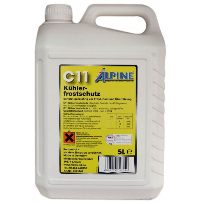 Антифриз Alpine C11 Kuhlerfrostschutz ready-mix -36C зелен. 5л (5,5кг.) (RM 1145G-5)