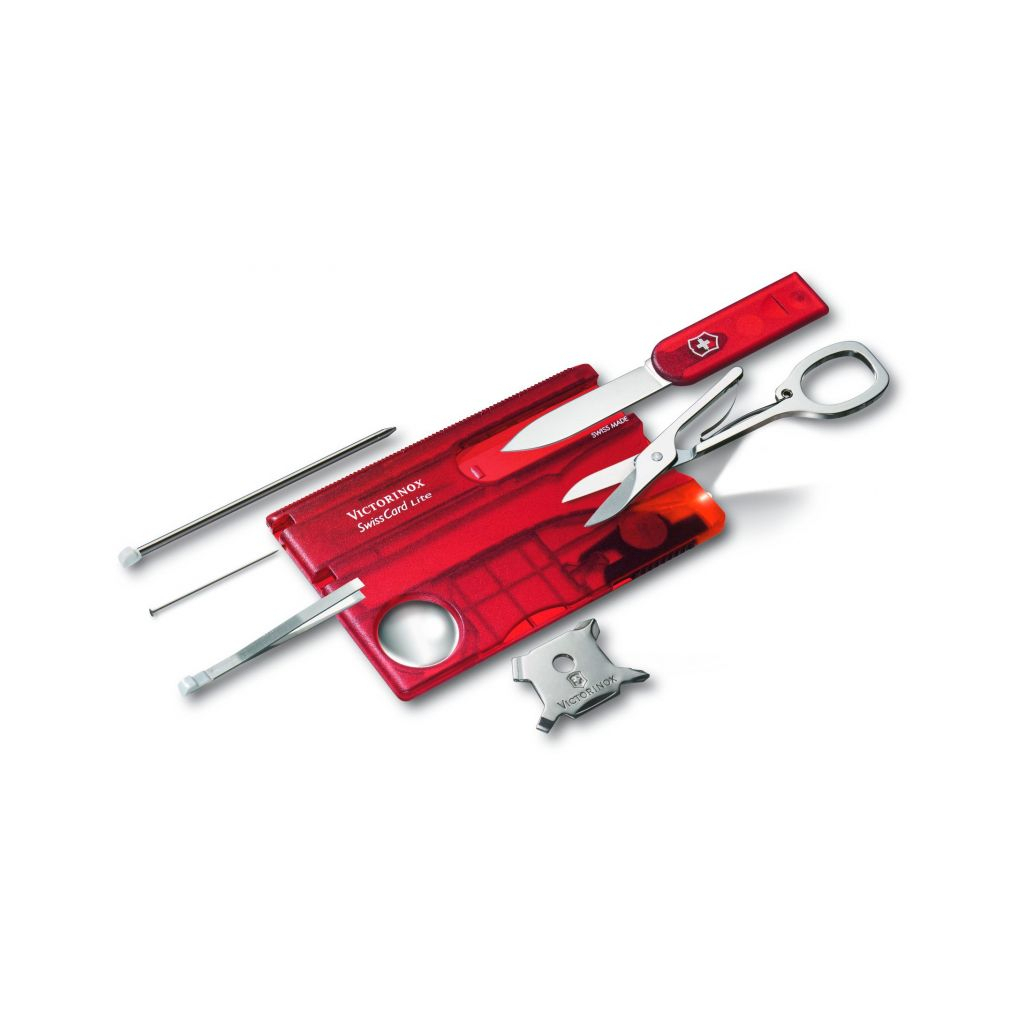 Нож Victorinox SwissCard Lite Transparent Red Blister (0.7300.TB1)