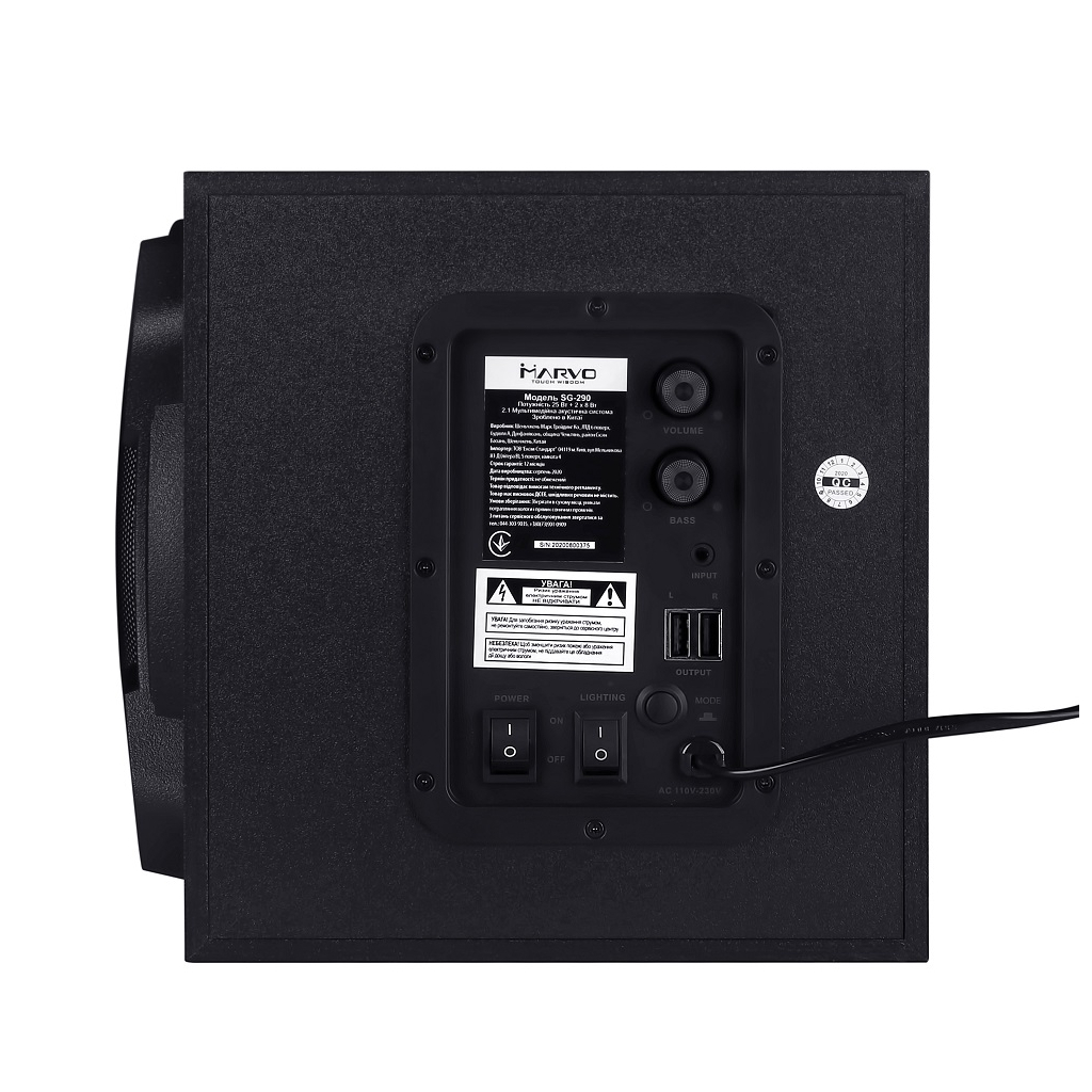 Акустична система Marvo SG-290 BT RGB lighting Black зображення 4