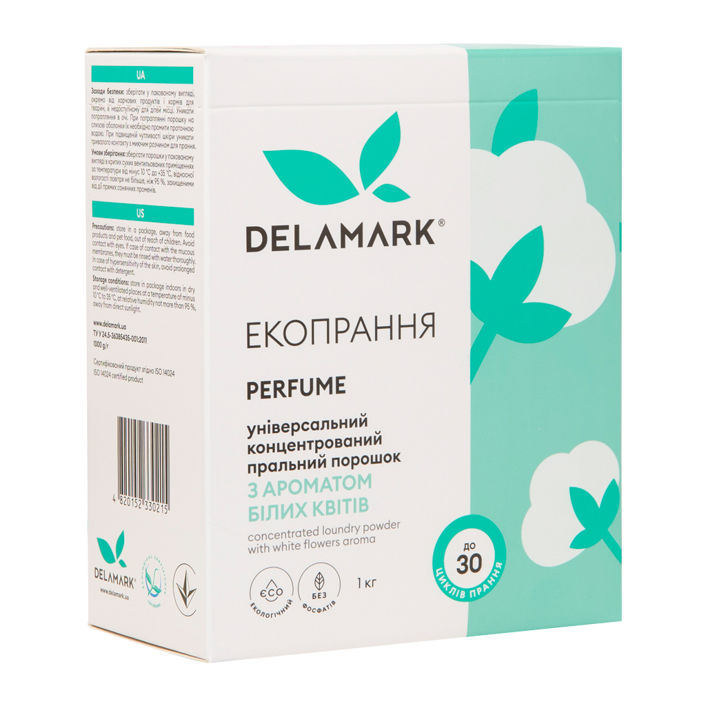 Стиральный порошок DeLaMark Universal с ароматом белых цветов 1 кг (4820152330215)