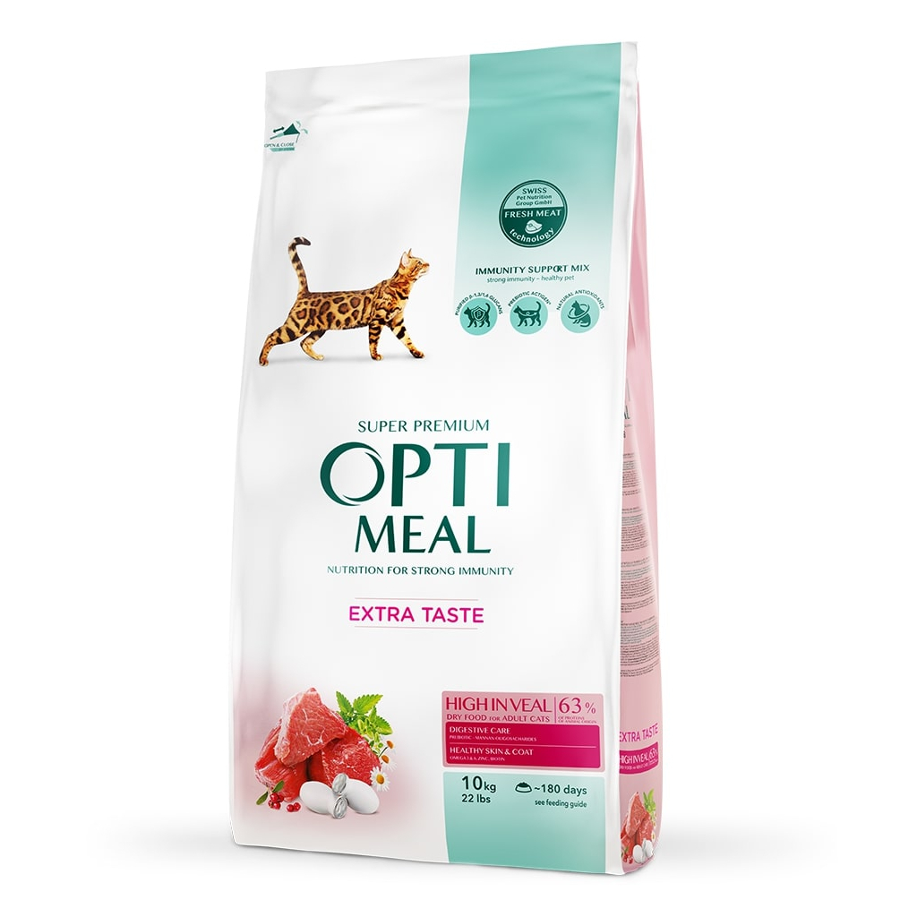 Сухий корм для кішок Optimeal зі смаком телятини 4 кг (4820083906121)