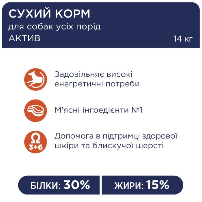 Сухой корм для собак Club 4 Paws Премиум. Актив 14 кг(UP) (4820215366274) изображение 4