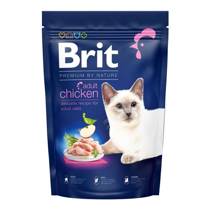 Сухий корм для кішок Brit Premium by Nature Cat Adult Chicken 300 г (8595602552962)