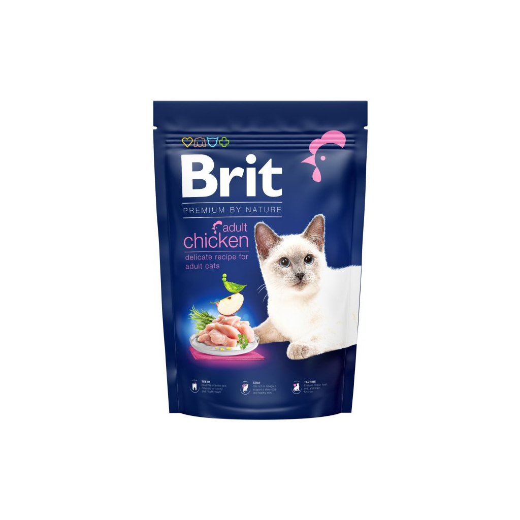 Сухой корм для кошек Brit Premium by Nature Cat Adult Chicken 300 г (8595602552962)