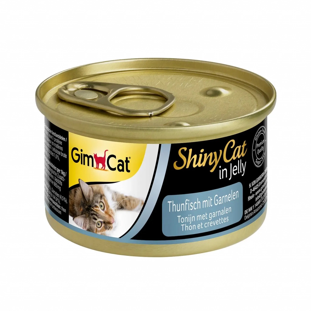 Консервы для кошек GimCat Shiny Cat с тунцем и креветками 70 г (4002064413099)