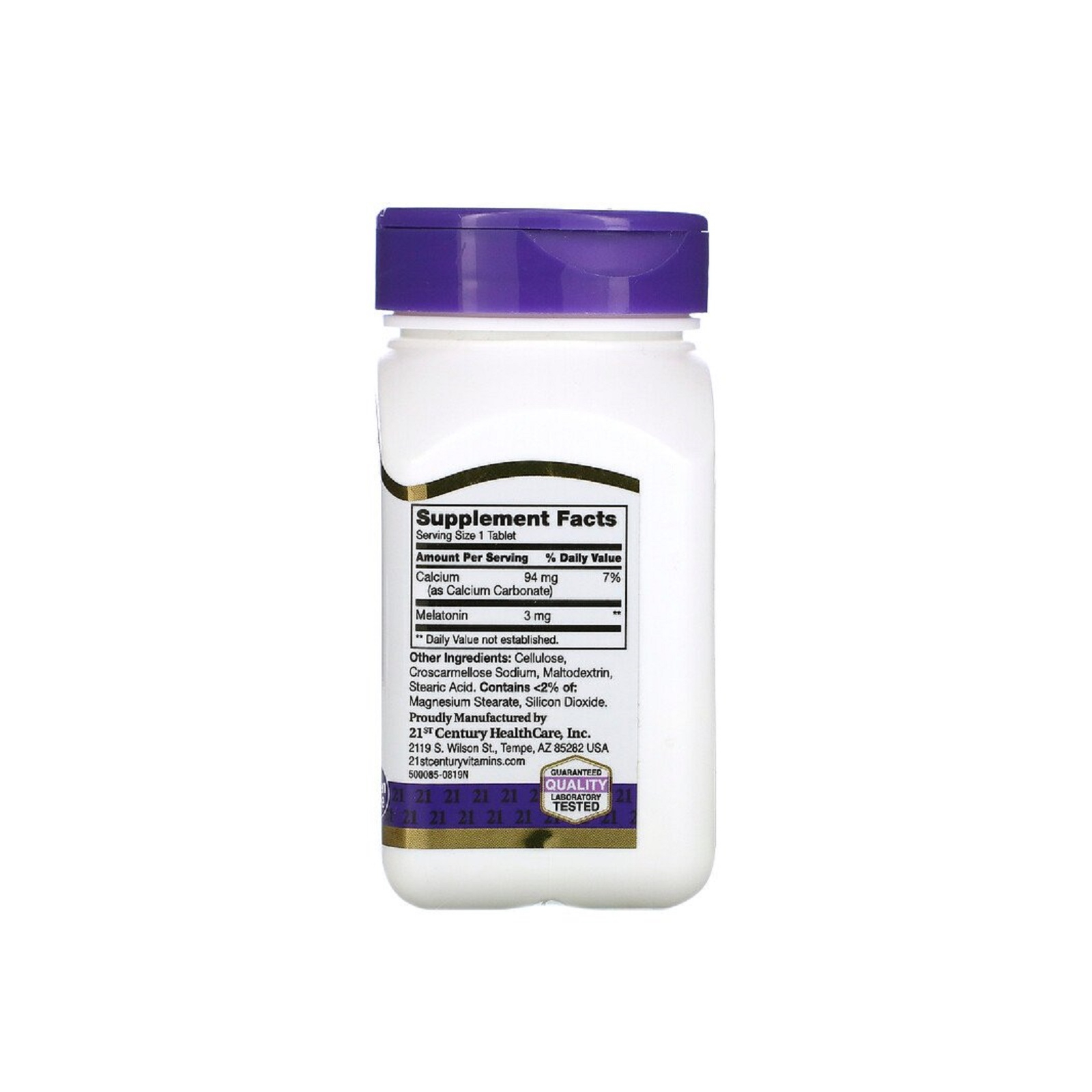 Витаминно-минеральный комплекс 21st Century Мелатонин, 3 мг, Melatonin, 90 таблеток (CEN-21240) изображение 2
