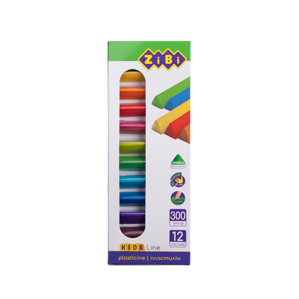 Пластилін ZiBi Smart Line 12 кольорів, 300 г (ZB.6227)