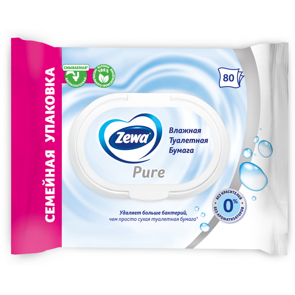 Туалетная бумага Zewa Pure без аромата 42 шт. (7322540796582) изображение 2
