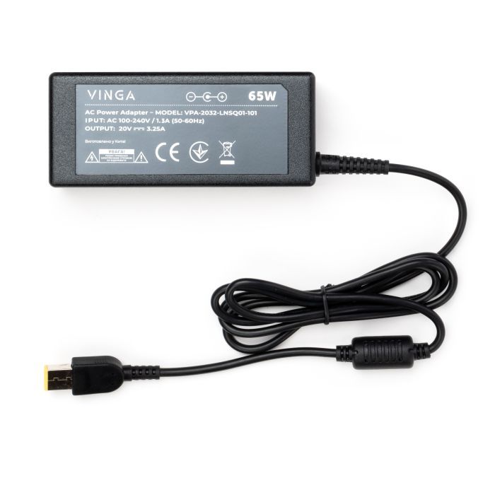 Блок питания к ноутбуку Vinga Lenovo 65W 20V 3.25А square with pin (VPA-2032-LNSQ01-101) изображение 3