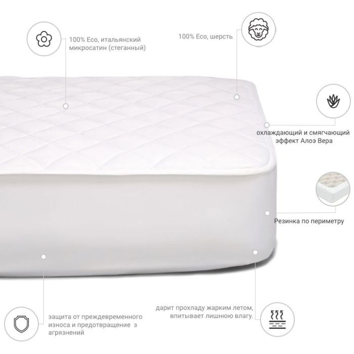 Наматрацник MirSon Стандарт Woollen Aloe Vera 237 (2200000379115) зображення 3