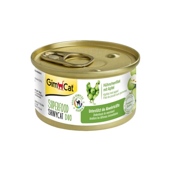 Консервы для кошек GimCat Shiny Cat SUPERFOOD курица и яблоко 70 г (4002064414515)