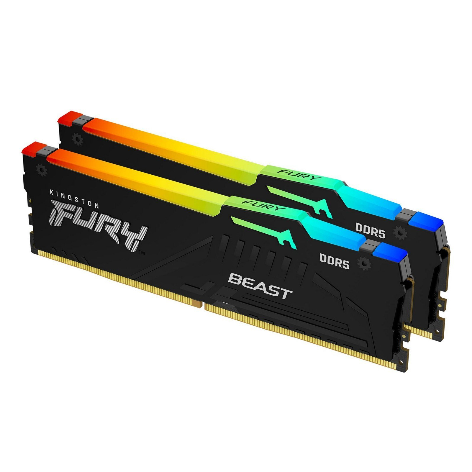 Модуль пам'яті для комп'ютера DDR5 32GB (2x16GB) 6000 MHz FURY Beast RGB Kingston Fury (ex.HyperX) (KF560C40BBAK2-32) зображення 2