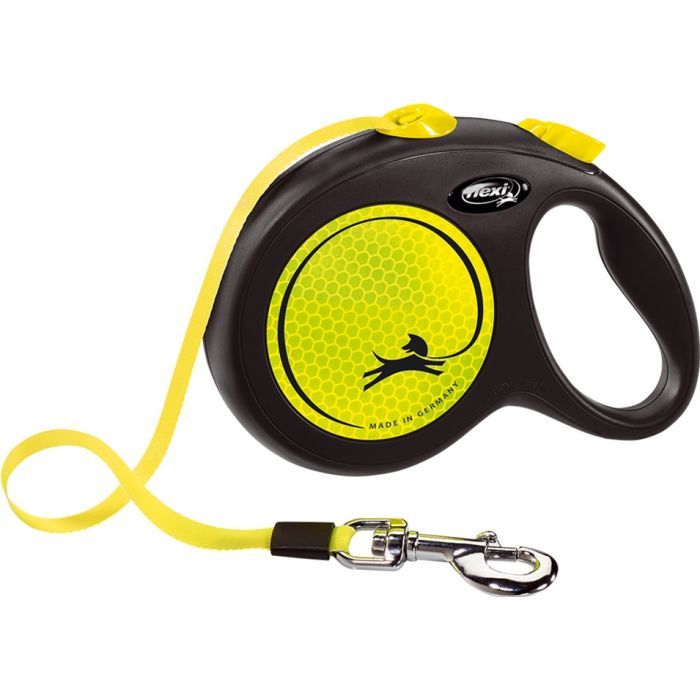 Поводок для собак Flexi New Neon L лента 5 м (черный) (4000498031711)