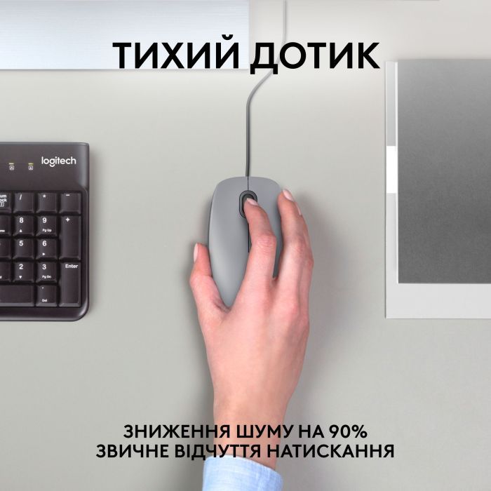 Мишка Logitech M110 Silent USB Mid Gray (910-006760) зображення 2