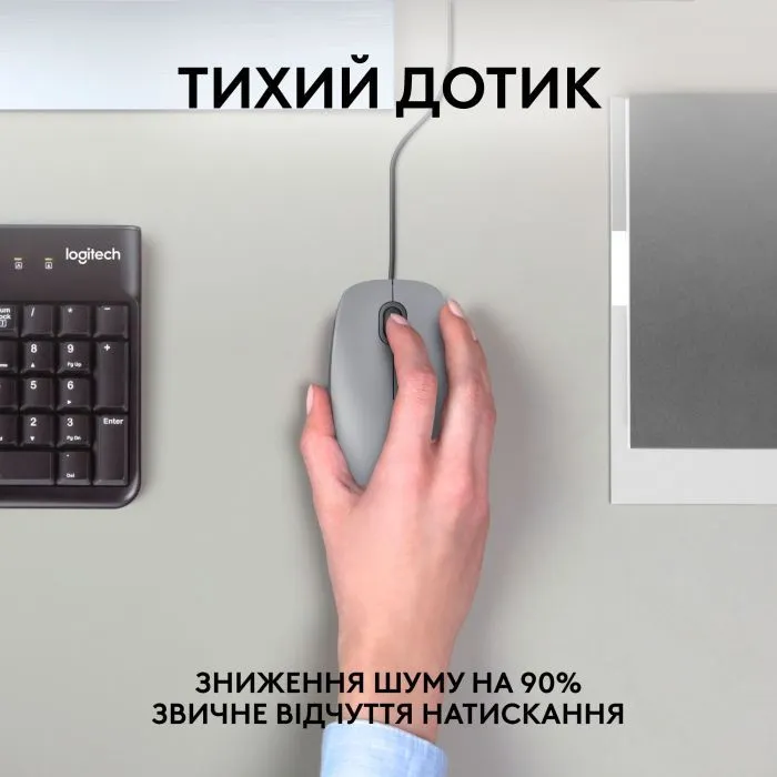 Мишка Logitech M110 Silent USB Mid Gray (910-006760) зображення 2