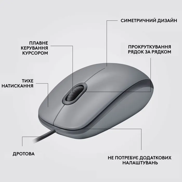 Мишка Logitech M110 Silent USB Mid Gray (910-006760) зображення 7