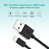 Дата кабель USB 2.0 AM to Lightning 1.8m 2.1A MFI Black Choetech (IP0027-BK) зображення 5