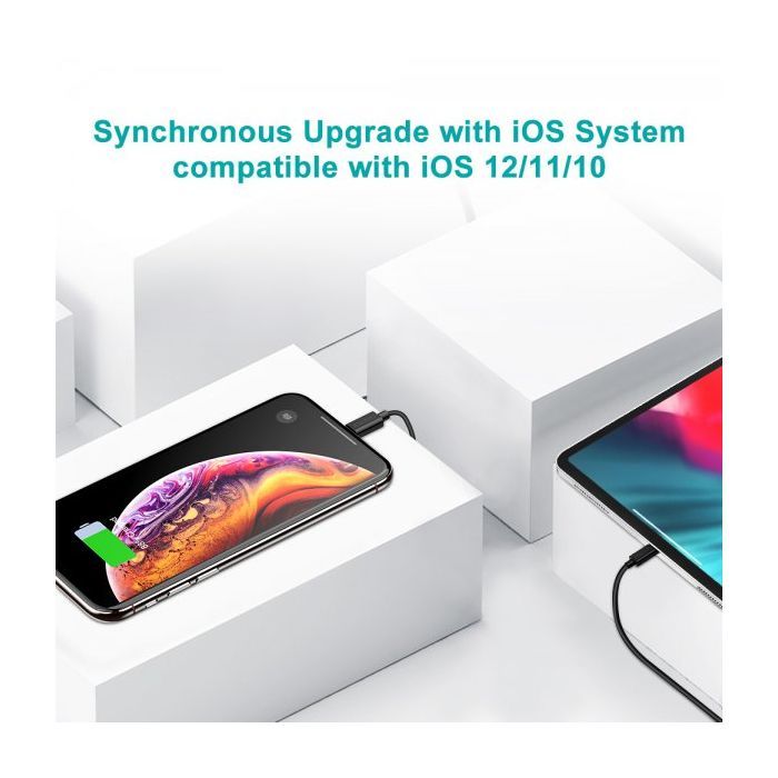 Дата кабель USB 2.0 AM to Lightning 1.8m 2.1A MFI Black Choetech (IP0027-BK) зображення 8