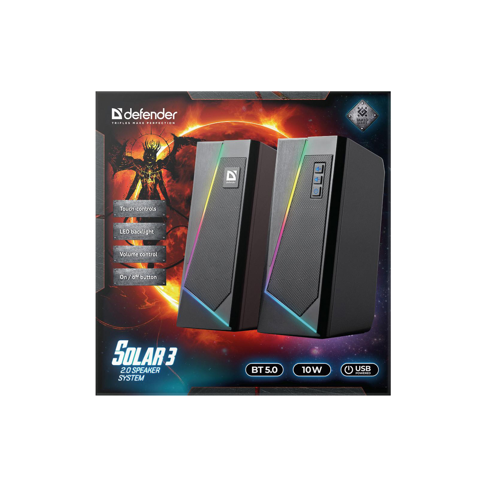 Акустическая система Defender Solar 3 Bluetooth Light USB Black (65103) изображение 4