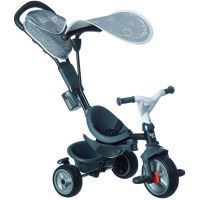 Детский велосипед Smoby Беби Драйвер с козырьком и багажником Серый (741502)