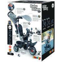 Детский велосипед Smoby Беби Драйвер с козырьком и багажником Серый (741502) изображение 6