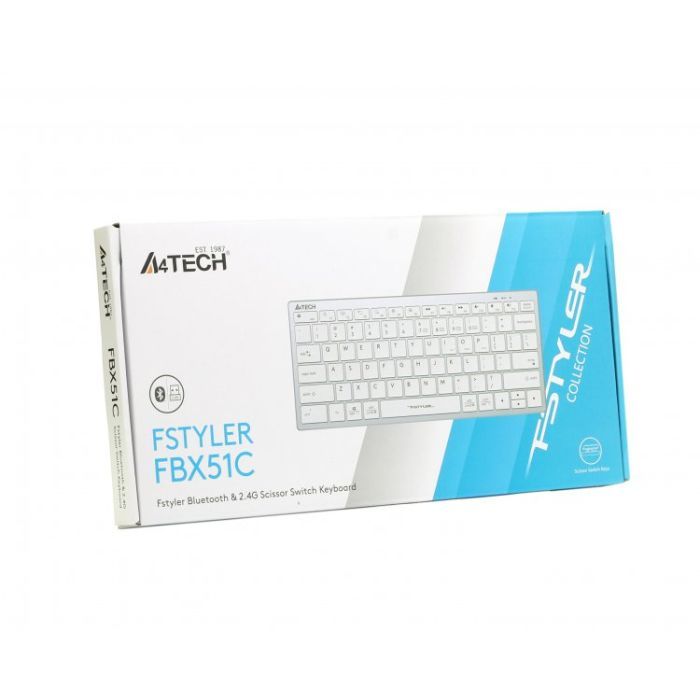 Клавиатура A4Tech FBX51C Wireless/Bluetooth White (FBX51C White) изображение 8