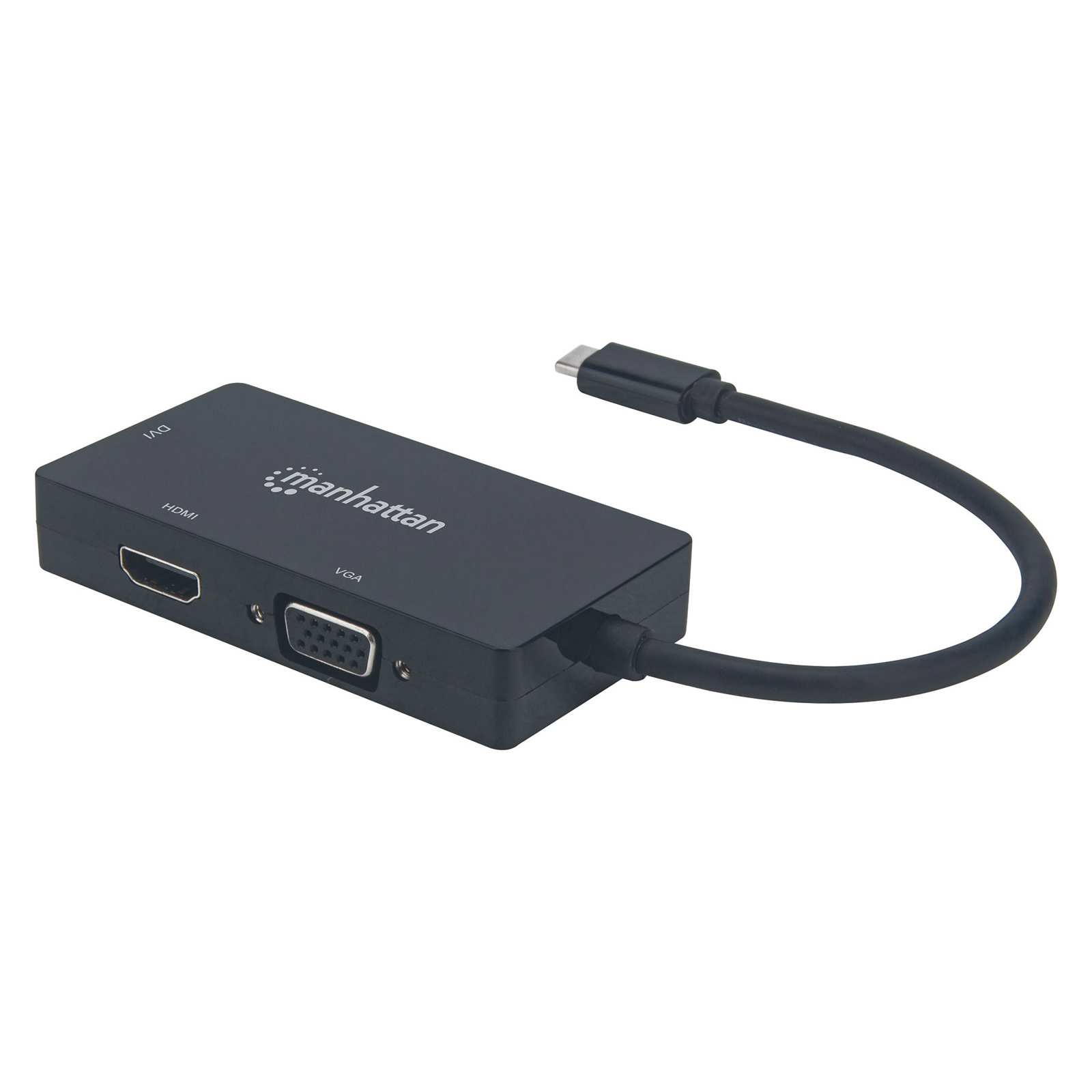 Концентратор Intracom USB3.1 Type-C to HDMI/DVI-I/VGA Black Manhattan (152983) зображення 2