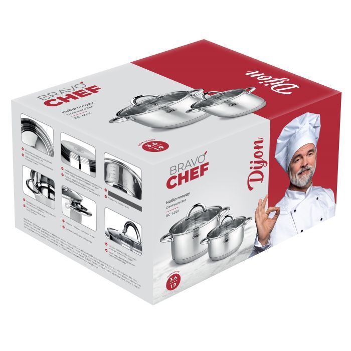 Набор посуды Bravo Chef 1.9 л 3.6 л (BC-6001) изображение 6