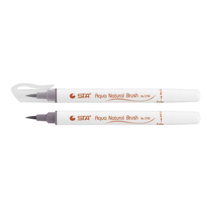 Художественный маркер STA кисточка акварельная AQUA NATURAL BRUSH 3700, глубокий серый (STA3700-71)
