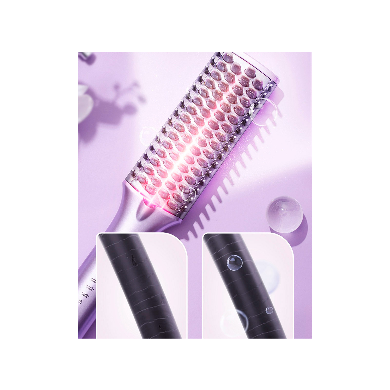 Электрощетка для волос Xiaomi ShowSee Hair Straightener E1-V Violet изображение 4