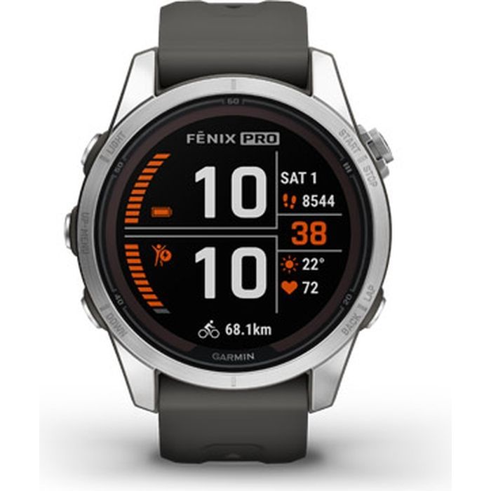 Смарт-часы Garmin fenix 7S Pro Solar, Glass, SS w/Graphite band, GPS (010-02776-01) изображение 2