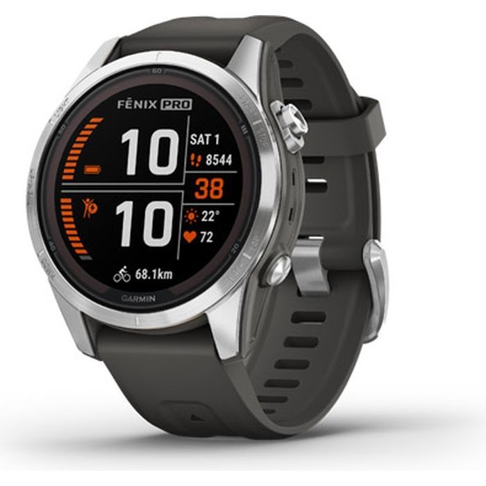 Смарт-часы Garmin fenix 7S Pro Solar, Glass, SS w/Graphite band, GPS (010-02776-01) изображение 3