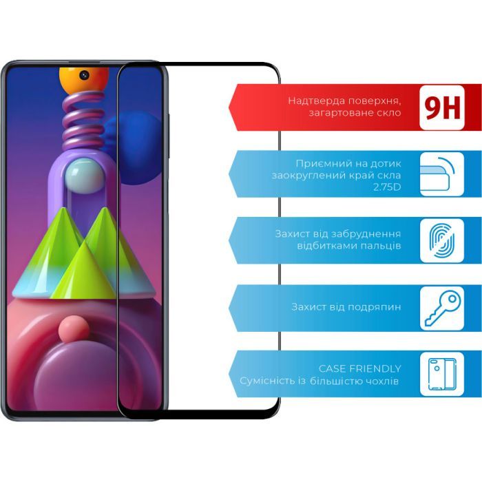 Стекло защитное ACCLAB Full Glue Samsung M51 (1283126508660) изображение 2